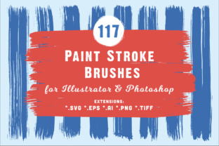 117 Paint Stroke Brushes for Illustrator Photoshop