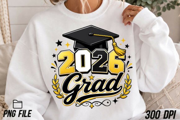 2026 Grad Cap PNG: Graphics for T-Shirt Designs