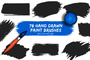 78 Hand Drawn Paint Brushes for Graphics and Illustrations