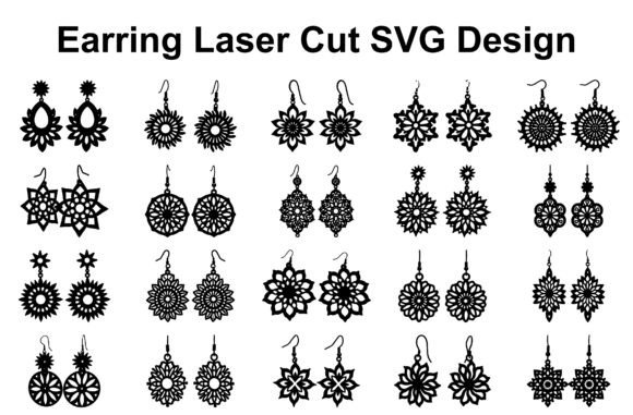 Boho Floral Earring SVG Bundle for Crafts and Graphics