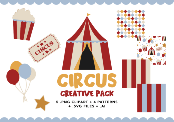 Circus Clipart & Patterns: Graphics and Illustrations