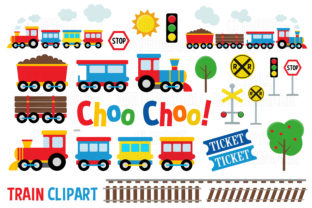Cute Train Clipart for Handmade Creations