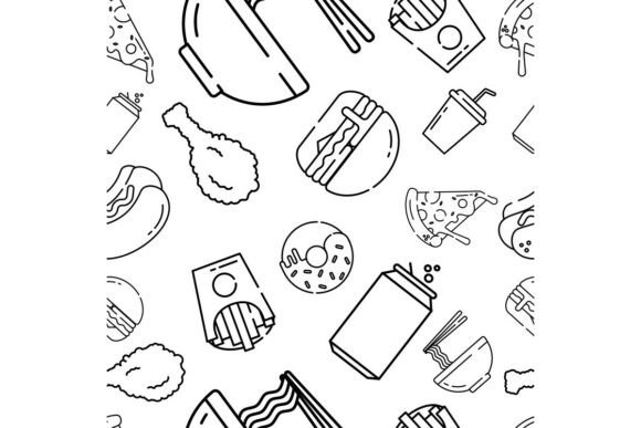 Fast Food Delight Whimsical Graphics & Patterns