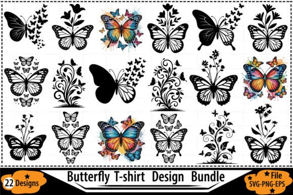 Floral Butterfly SVG PNG EPS for Crafts and Graphics