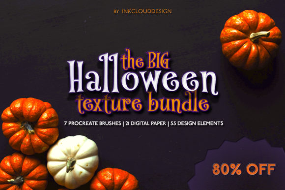 Halloween Texture Bundle Procreate Set for Graphics and Brushes
