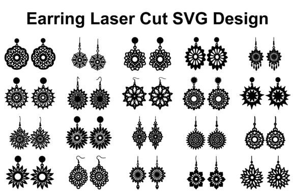 Mandala Earring SVG Bundle Pack for Crafts and Graphics