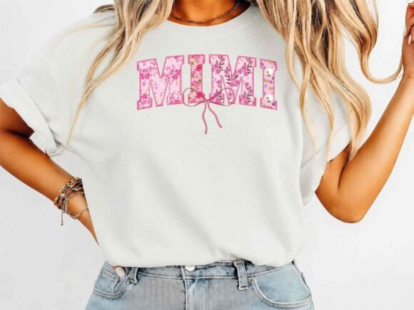 Mimi Floral Typography T-Shirt Design for Crafting
