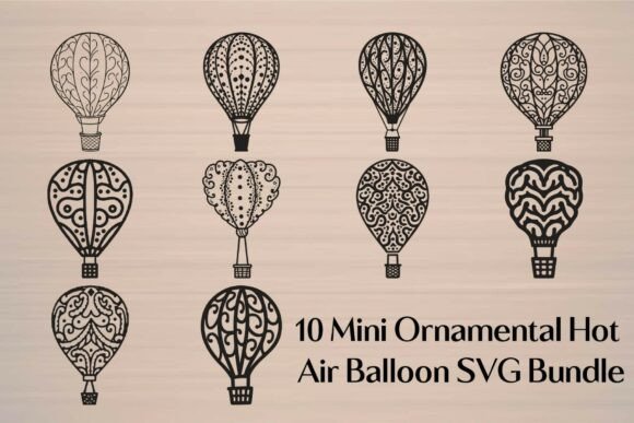 Mini Ornamental Hot Air Balloon SVG for Crafts and Graphics