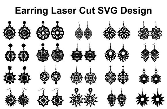 Ornate Earring SVG Bundle for Crafts and Graphics