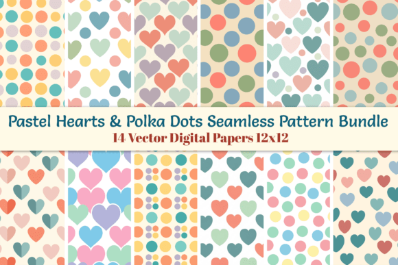 Pastel Hearts SVG Patterns & Graphics