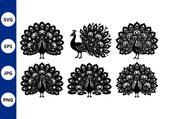 Peacock Fan Vector Set for Cricut and Handmade Projects