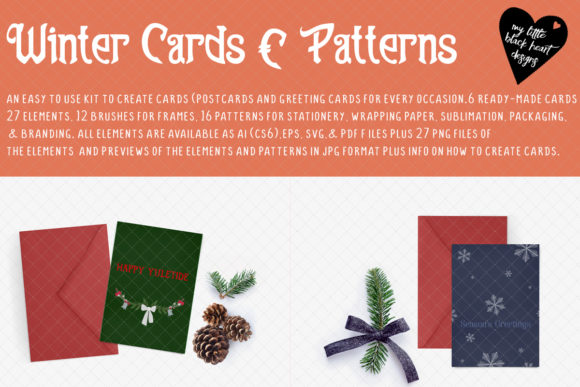 Pretty Little Cards Winter Graphics for Editorial Use