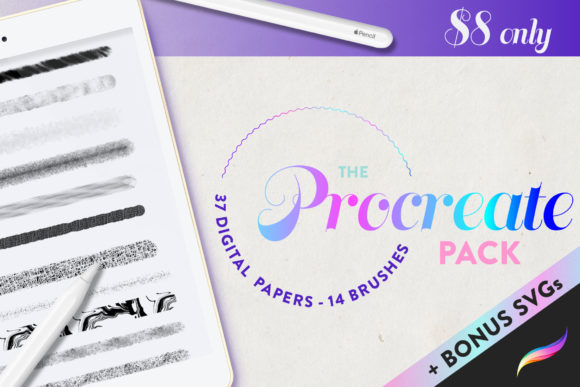 Procreate Bundle Pack Texture Digital for Graphics and Brushes