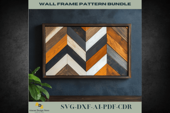 Rustic Chevron Wood Wall Art Pattern 738 Graphics