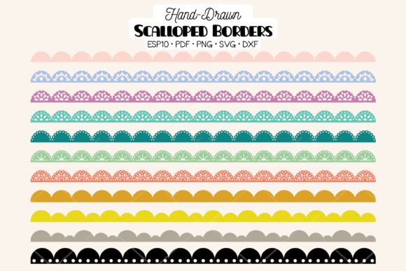 Scalloped Border Colored Lace Divider Graphics