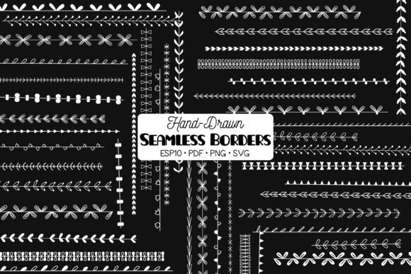 Seamless Borders White Divider Brushes for Graphics and Illustrations
