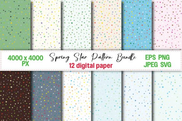 Spring Star Pattern Bundle: Graphics & Patterns
