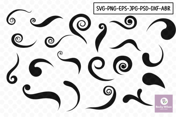 Swirl Shapes and Templates for Graphics and Crafts