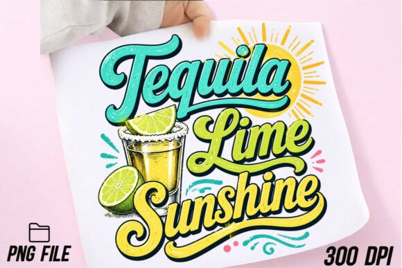 Tequila, Lime and Sunshine Vibes PNG for T-Shirt Designs