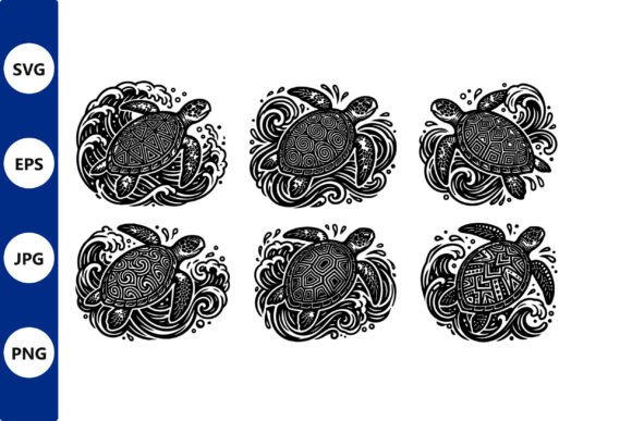 Turtle Line Art Vector Set for Blog Graphics and Illustrations