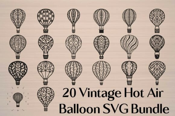 Vintage Hot Air Balloon SVG Bundle for Crafts and Graphics
